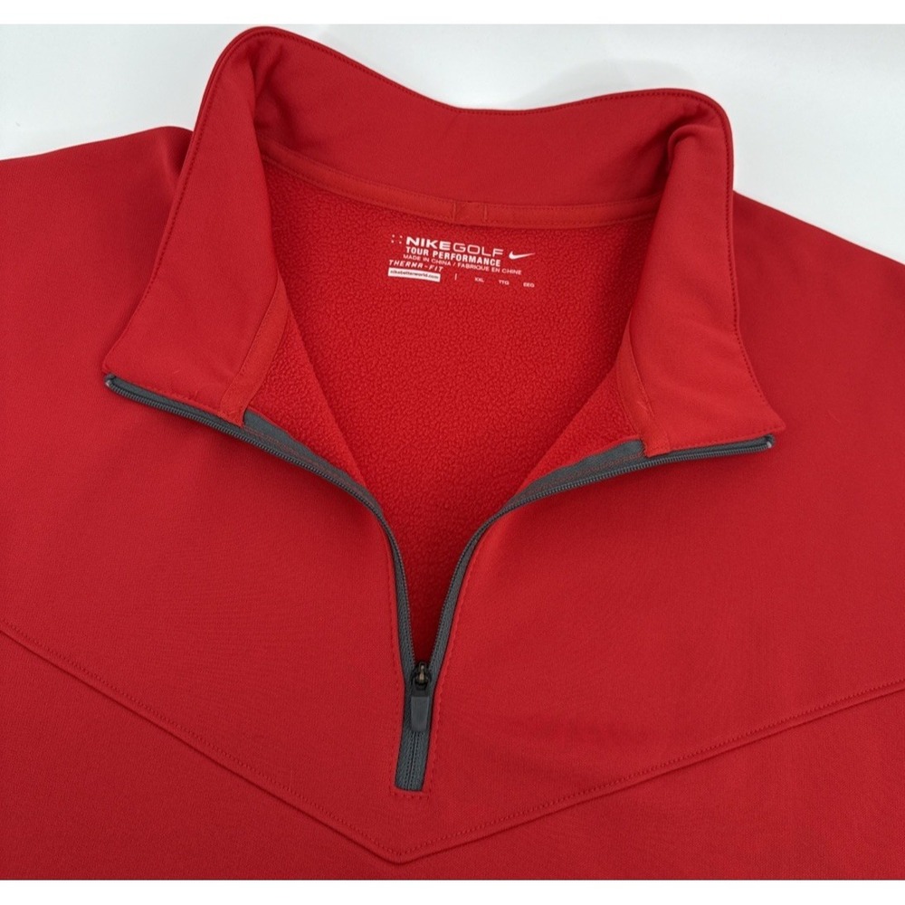 Nike Golf Therma Fit 1/4 Zip Pullover XXL Red Fleece